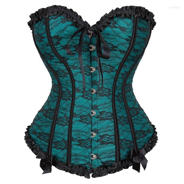 Bustiers Corsets Женщины сексуальные винтажные цветочные корсетные топ-топ-шнур