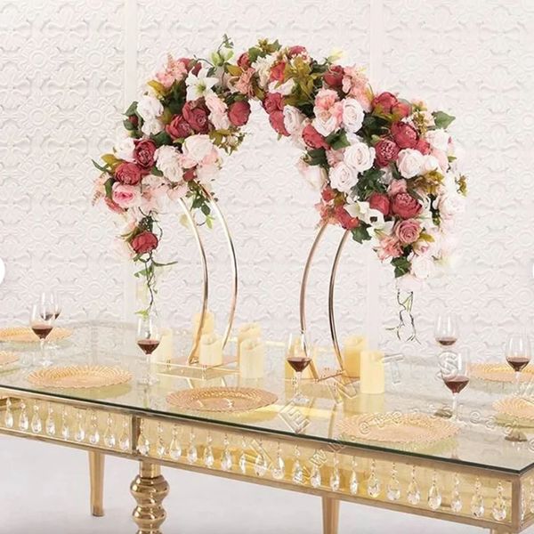 Decoração Gerenciamento de eventos Flores de prata Stand Decoração de casamento Centerpieces para mesas de chumbo de estrada Mesas da sereia vaso de flores iMak482