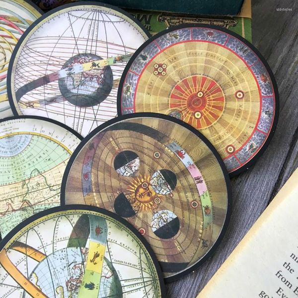 Hediye Sargısı Retro Universe Stars Constellation El Kitabı El Kitabı Dekorasyon Malzemesi Avrupa ve Amerika Harita Günlüğü Sticker DIY Scrapbook