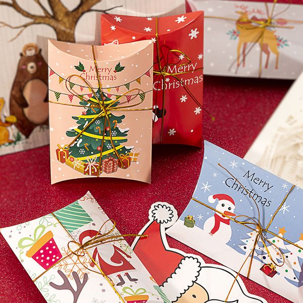 5 Estilos Caja de Dulces de Navidad Caja de Galletas de Dulces de Comercio Exterior Cajas de Almohada de Regalo de Postre Venta al por mayor LX5223