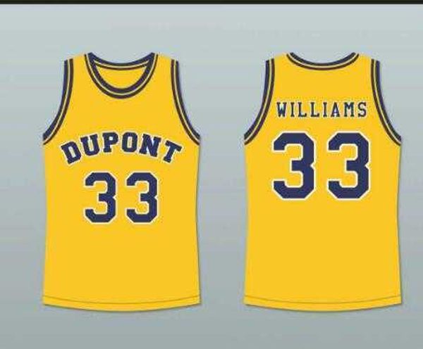 Dikişli Vintage#33 Jason Williams DuPont Lisesi Basketbol Forması Özel herhangi bir isim numarası Jersey