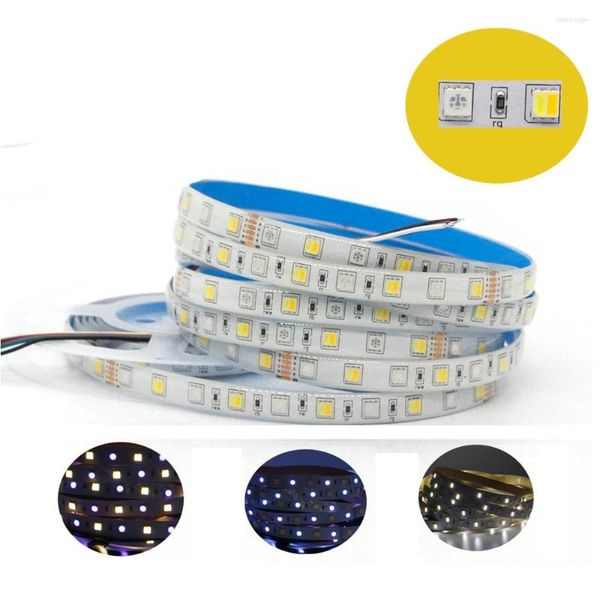 Strisce 5m RGB CCT Striscia LED impermeabile SMD CW WW Bar Flessibile più luminosa di 3528 5630 Lampada a nastro 12/24V