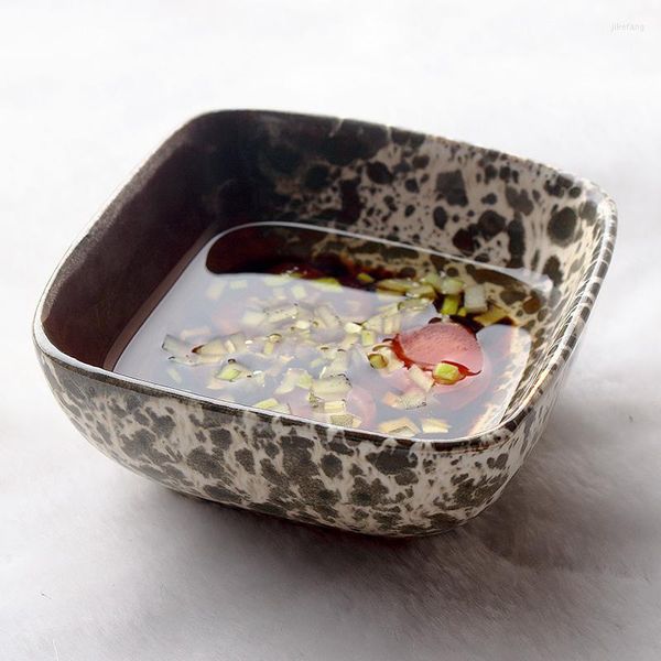 Tigelas com tempero prato criativo quadrado molho de cerâmica tigela ingrediente maconha utensílios domésticos sabor lanche fria