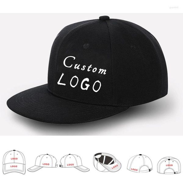 Top Caps 10pcs Çok Özel Şapkalar Nakış 3D Kapak Yetişkin Hip Hop Dikiş Logonuz Snapback Mektubu Düz Kötü Şapka Erkekler Ayarlanabilir