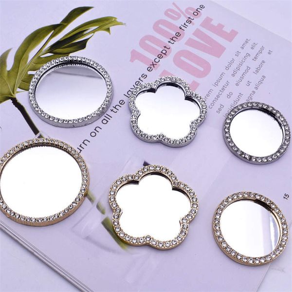 Liebe Make-up-Spiegel DIY Handyhülle Riemen Diamant Perle für iPhone 14 Pro Max Plus 13 12 11 Samsung Universal Mobile Shell Kreative Charms Make-up-Zubehör mit Klebeband