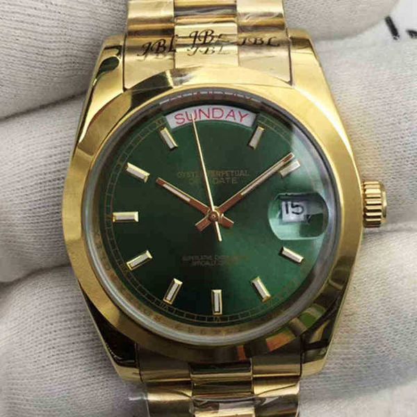 Meteorite Datejust Ladies Automatique Orologio meccanico da uomo di lusso Log Light Golden Green Luminous Double Calendar Steel Automatic Geneva Men