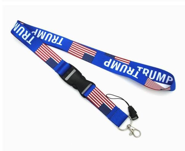 Trump Lanyards Keychain Party Favor USA Flag ID Badge Holder Portachiavi Cinghie per cellulare SN4693