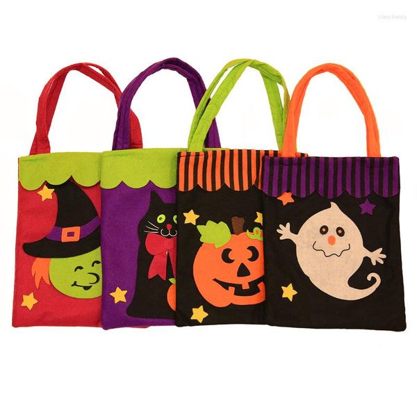 Confezione regalo Cestini per caramelle di Halloween Borse per bambini Borse da trasporto Borsa in tessuto non tessuto per cartoni animati Sacchi per riporre uova Cestini da scrivania Borse