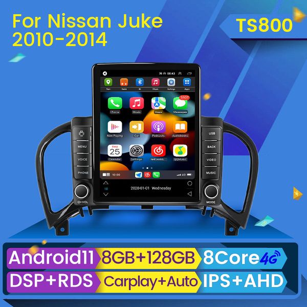 2din Android 11 DVD Radio Multimedia Player para Nissan Juke YF15 2010-2014 GPS Navigation bt CarPlay DSP Unidade