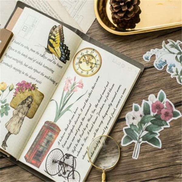 Hediye Sargısı 60 PC/Paket Scrapbooking Malzemeleri Çıkartmalar Kırtasiye Çıkartma Washi Set Bant Resimli El Kitabı Dekorasyonu