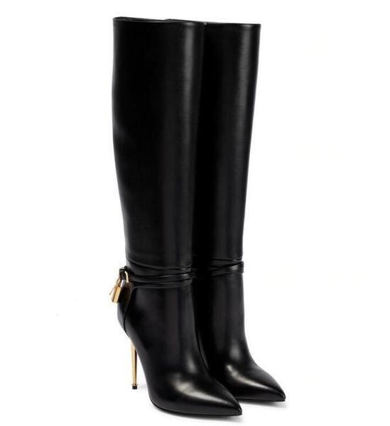 Элегантные зимние ботинки Дизайнерский кожаный замшевый кусочек коленый ботинок черный серо -коричневый замшевый шлех.