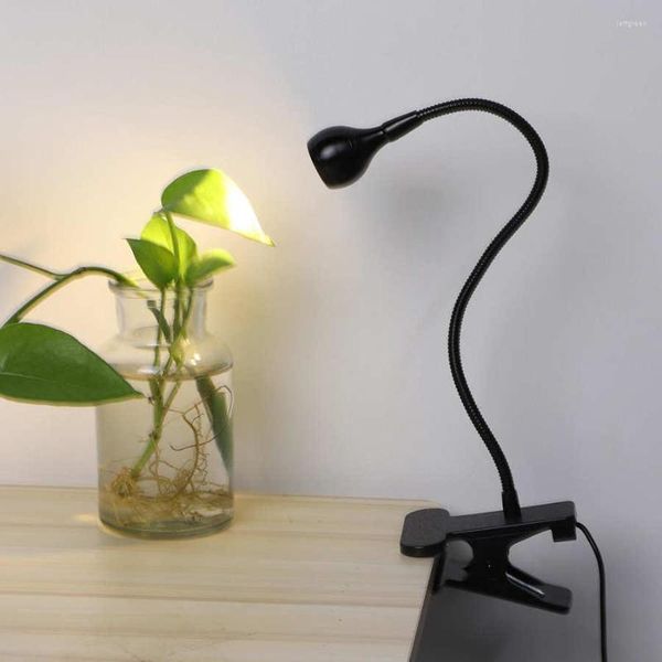 Tischlampen 3W USB DC3-6V Flexible Schwanenhalsklemme Typ Lampe Clip-On LED-Schreibtischleuchte Nachttisch Nachtschlafzimmer Arbeitszimmer Lesen