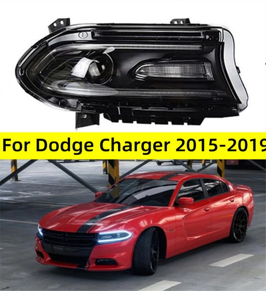 Стайлинг автомобиля для фар Dodge Charger 20 15-20 19, новое зарядное устройство, светодиодные фары, динамический сигнал Drl, биксеноновые автоаксессуары