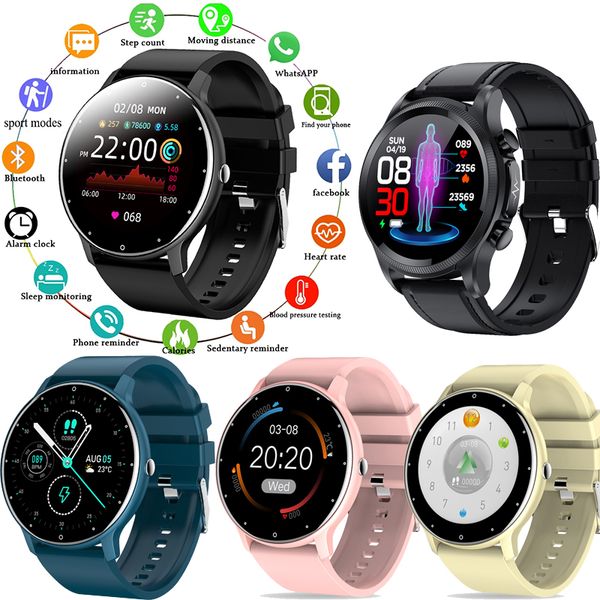 Smart Watch Smartwatch Full Touch Screen Impermeabile Bluetooth Sport Fitness Tracker Bracciale Misuratore di pressione sanguigna Cardiofrequenzimetro Cardio Orologi da uomo per Android ios