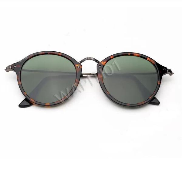 A112 Женские и мужские круглые модные классические солнцезащитные очки в планковой оправе со стеклянными линзами G15 UV400 Солнцезащитные очки Gafas