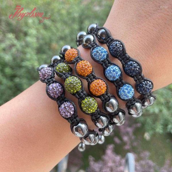 Strang 10 mm Micro Pave CZ Disco Ball Kristall Strass Perlen Armband Armreifen Schmuck für Frauen Mädchen Geburtstagsgeschenke verstellbar 1 Stück