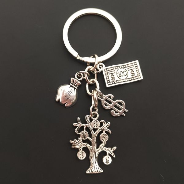 1 estiloso Keychain Jewelry Money Tree Wallet Dollar Dollar Pingente Bacha de Chaves de Chave