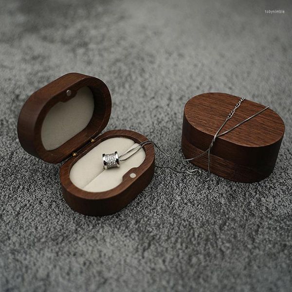 Bolsas de jóias Bolsas de casamento rústico Caixa de casamento Wood Wood Custom Valentine Noivage Anniversary para cerimônia