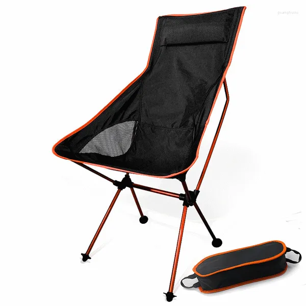 Móveis de acampamento Ultralight Beach Chair portátil Lua dobrável Pesca acampamento Campo de churras