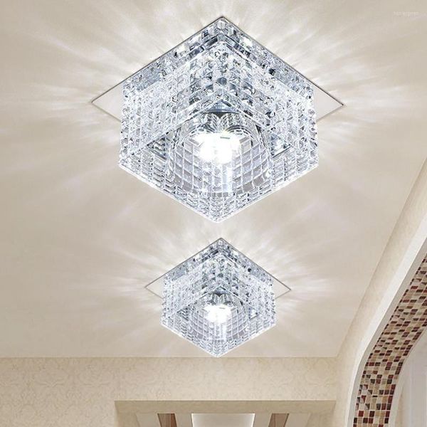Потолочные светильники 5W Современная хрустальная квадратная светодиодная стена Спель для домашнего оформления балконы лампы крыльца световые коридоры осветительное приспособление