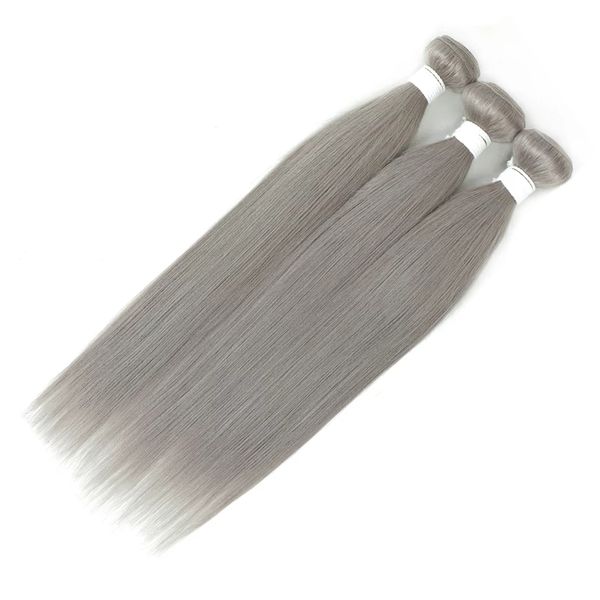 Бразильские плетения волос серебряные седые седые волосы утка Странная 100% удлинитель человека седы