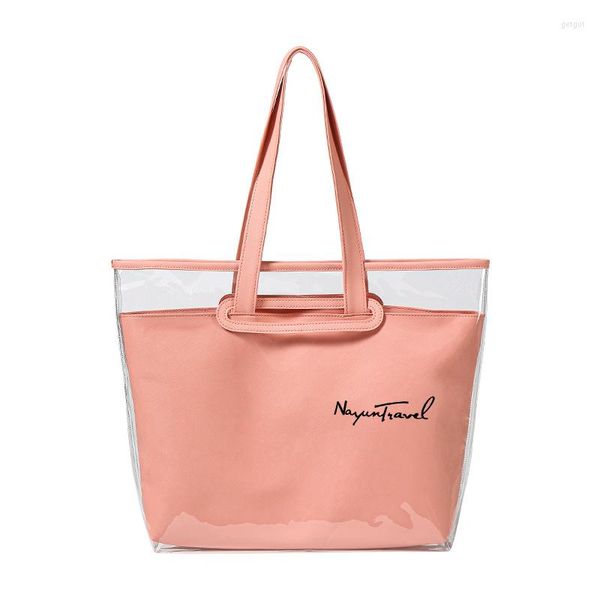 Borse da sera TINYAT Borsa da donna trasparente Borsa da spalla impermeabile in PVC Borsa da bagno trasparente Borsa da madre per ragazza Shopping per concerti