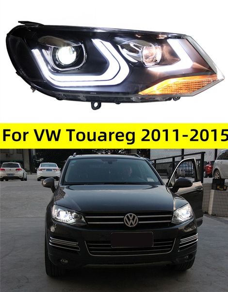 VW TOUAREG LED FARDIGHE için araba stil 20 11-20 15 DRL HID Seçenek Baş Lambası Angel Göz Bi Xenon Işın Aksesuarları