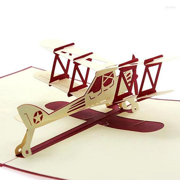 Favor de festa por atacado-2022 3d up Airplane Handmade Wish Greeting Card Kirigami Kids Gift1