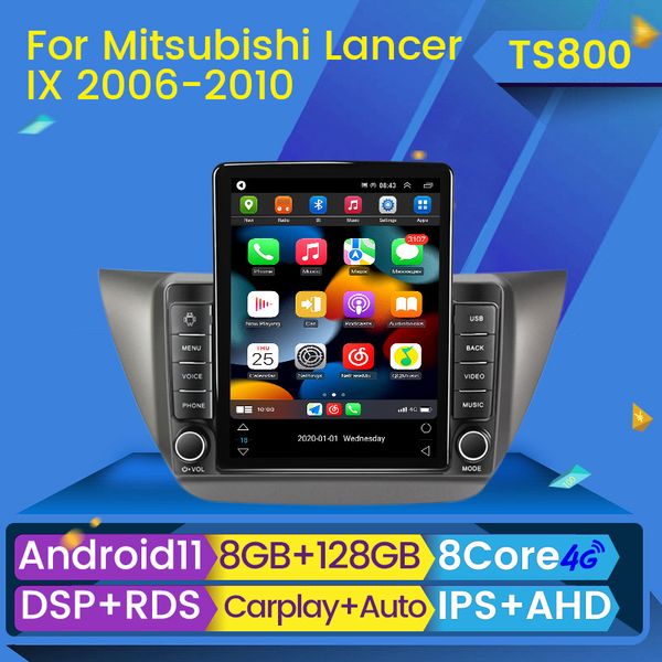 DSP CAR DVD Радио-видео Мультимедийный игрок для Mitsubishi Lancer 9 CS 2000-2010 2DIN Android 11 CarPlay Stereo GPS BT WiFi