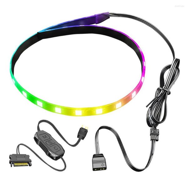 Bilgisayar Kabloları Coolmoon CM-LS40 5V ARGB PC Kılıfı LED Işık Çubuğu SATA 3PIN Masaüstü Lamba Strip 40cm Anakart RGB Dekorasyon Aksesuar