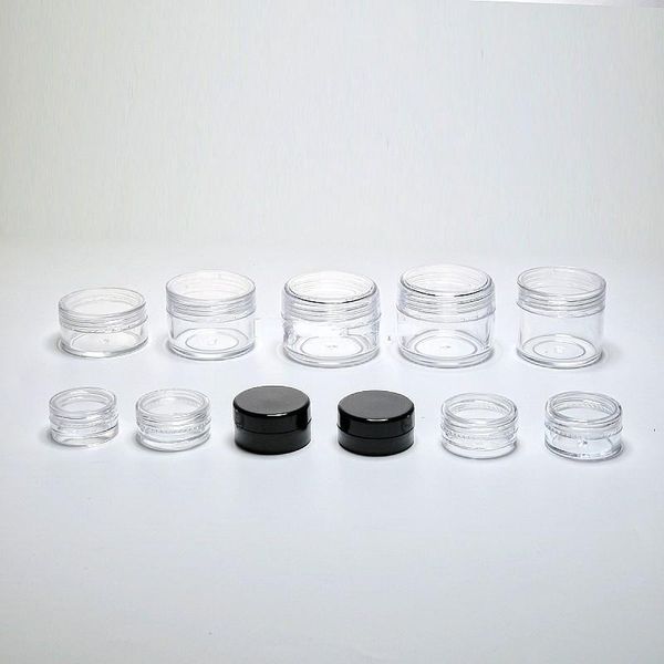 Leerer Behälter für kosmetische Proben, 1, 3, 5, 10, 20, 30 Gramm Gläser, 5 ml, runder Kunststofftopf, Schraubverschlussdeckel, kleine, winzige 5-G-Flasche für Make-up, Lidschatten, Nägel, Pulverfarbe, Schmuck