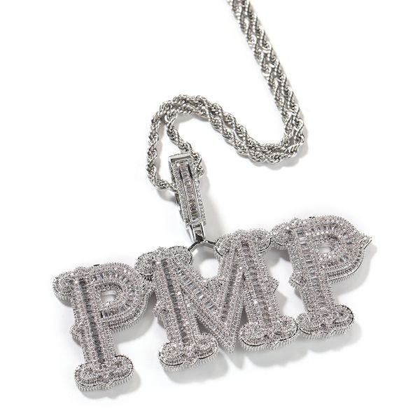 Topbling A-Z Nome personalizado Cartas de pingente de pingente congelou 18K Real Gold Bated Hip Hop Jewelry V2ZN
