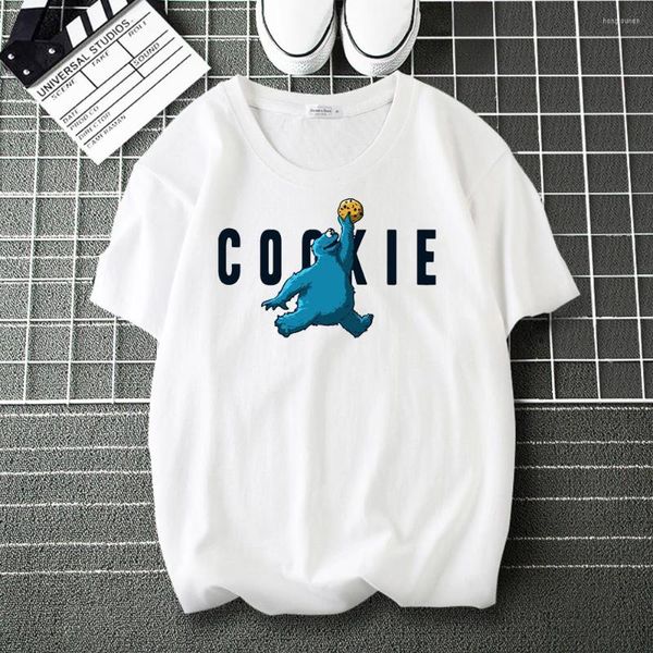 Camisetas masculinas biscoito de animal engraçado algodão camisetas homens homens casais camiseta casual marca de verão tops masculino de desenho animado harajuku camisa