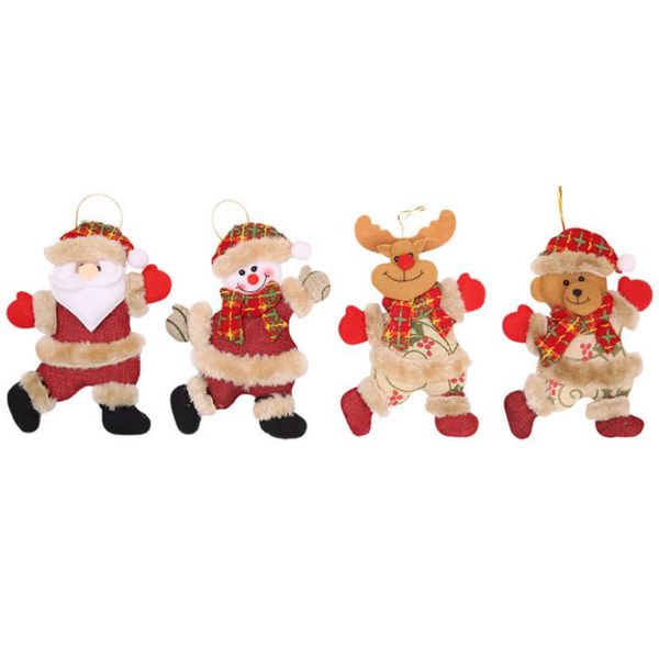 Weihnachtsbaum Dekoration Anhänger Kleine Puppe Tanzen Alter Mann Schneemann Hirsch Bär Tuch Puppe Party Geschenk Zubehör FY3967 F1028