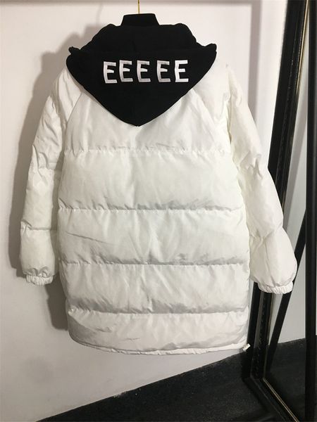 2024 Wintermantel Damen verdickt Mode Luxus Kapuzenmantel warme Baumwolle lange Jacke INS Modetrend einfarbig Street Style Jacke