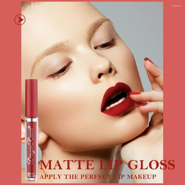 Глянцевая блеск 3PCS/SET Velvet Matte Водонепроницаемые губные помады установите длительный срок седым сексуальным красным пигментным оттенком портативного набора косметического комплекта TSLM1