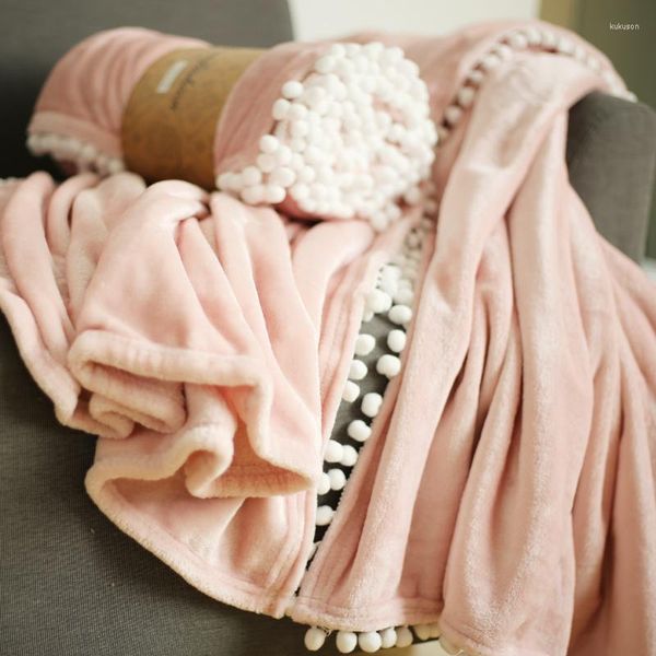 Cobertores cobertores super fadas sofá rosa Princesa estilo menina soneca outono e xale de inverno