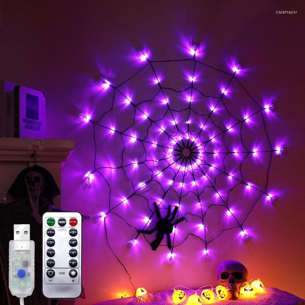 Strings Est Halloween Spider Web Luci a LED Fantasma Festival Decorazione a tema Camera da letto per esterni Soggiorno Lampada da giardino