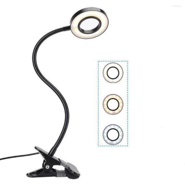 Luminárias de mesa clipe lumin led led lâmpada USB Metal On /off Switch Duas /três níveis de cor para a sala de estar desktops de quarto