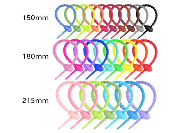 Wiederverwendbare Silikon-Kabelbinder, Kabelbinder, multifunktionaler Lebensmittelbeutel-Clip, Organizer, Dichtungsseil für Zuhause, Büro, Bündelwerkzeug