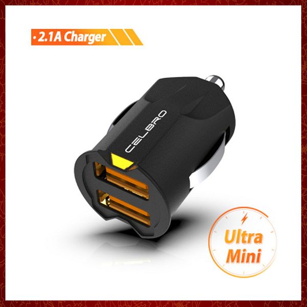 CC132 Adattatore per caricabatteria per auto mini USB più piccolo Caricabatteria per auto 2A Caricabatteria per auto per telefono cellulare Caricabatteria per auto doppio USB Porta per ricarica automatica 2 per iPhone Samsung