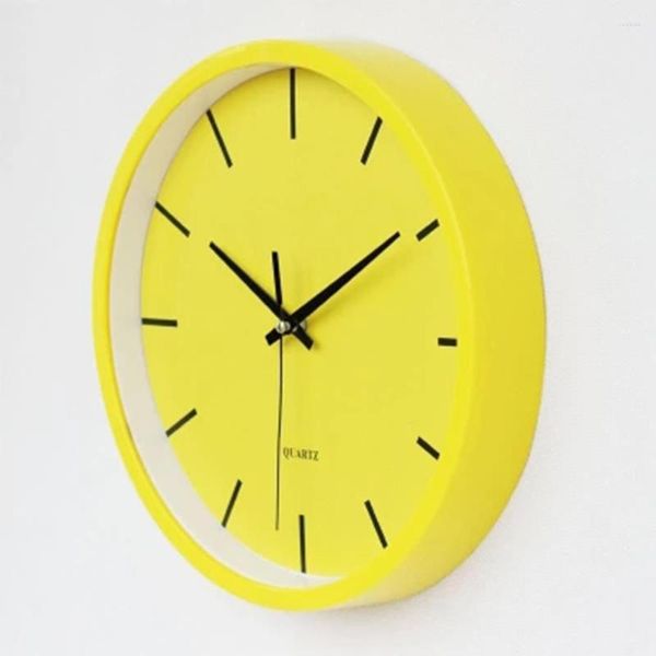 Настенные часы простые желтые часы арт круглый крупный современный северный кварц уникальный релон para para casa идея подарка дерево домашний декор