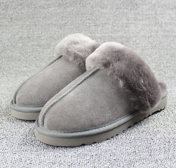 Frauen Australien Schneeschuh Wildleder Schaffell Pelz gefüttert Slides Winterschuhe Schwarze Kastanienstiefel Plattform Tazz Männer Winter House Schuhe Dww