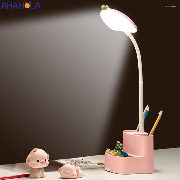 Tischlampen wiederaufladbare Schreibtischlampe Studie Flexo Modern für Schüler Lesen Touch Light Pen Halter Candeeiros de mesa