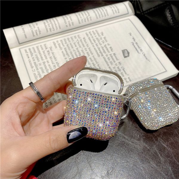 Moda Clear Rhinestone Aipods Pro 3 Kulaklık Kılıfları Elmaslarla dolu Apple Airpod Artıları 1 2 3 Nesil Bluetooth Kulaklık Kılıfı Kadınlar için