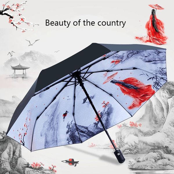 Parapluies Automatique Pluie Soleil Anti Uv Coupe-Vent Plage Fille Parasol Pliant Femmes Portable 221027