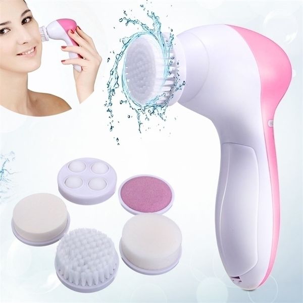 Очистка инструментов аксессуары 5 в 1 очищающая щетка Electric Cleaner Wash Machine Spa Sky Care Massager Blackhead Cleanser 221027