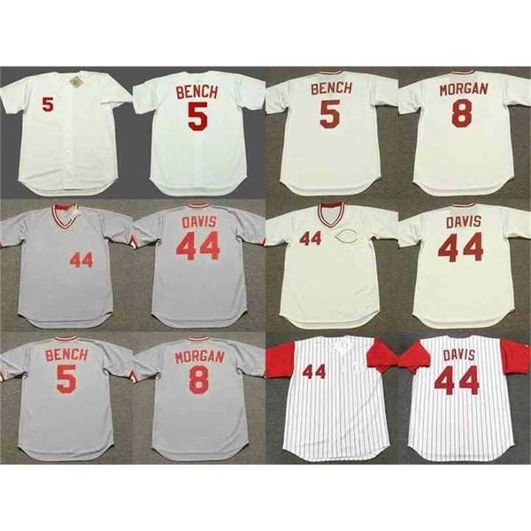 Proword C202 5 JOHNNY BENCH 44 ERIC DAVIS 8 JOE MORGAN Maglia da baseball uomo donna gioventù cucita