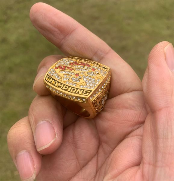 Кольцо с кольцом чемпионата 1998 года, позолоченное веер из 18-каратного золота для мужчин, подарок оптом