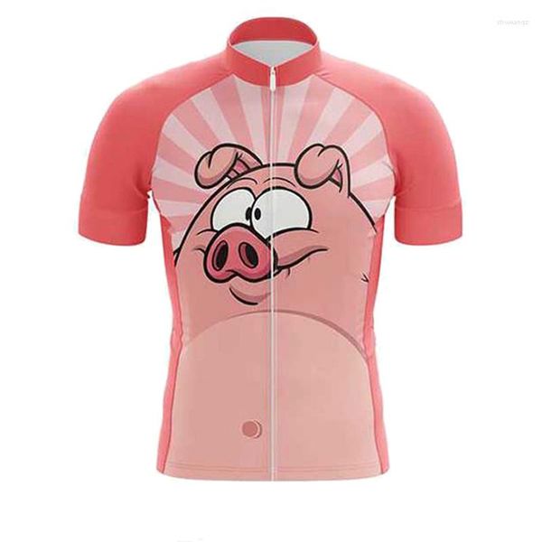 Jaquetas de corrida SPTGRVO 2022 Funny Pig Cycling Jersey Women/men Ciclist Outfit Bike Clothes Summer Shirt Mtb Bike Short Sleeve Tops